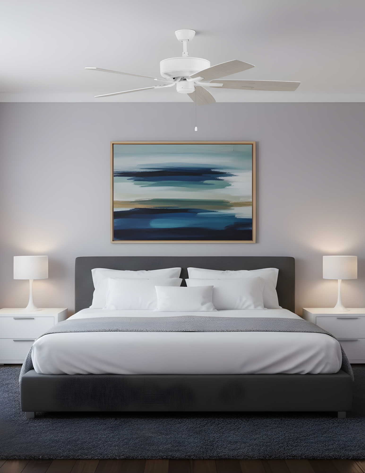 Craftmade Pro Plus 52″ Ceiling Fan P52W5-52WWOK – White with Reversible White/Washed Oak Blades