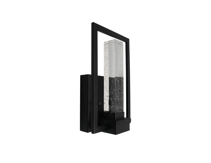 PL-21039-MB(8WLED3K) Crystal Glass Indoor Matte Black Seeded Wall Sconce