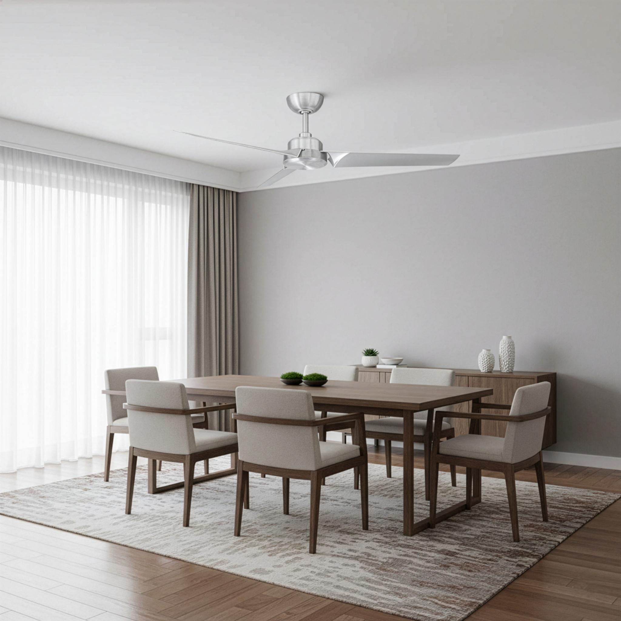 Modern Forms Roboto 52″ Ceiling Fan — Brushed Aluminum, Sensorless DC Motor, Smart-Controlled, Wet‑Rated