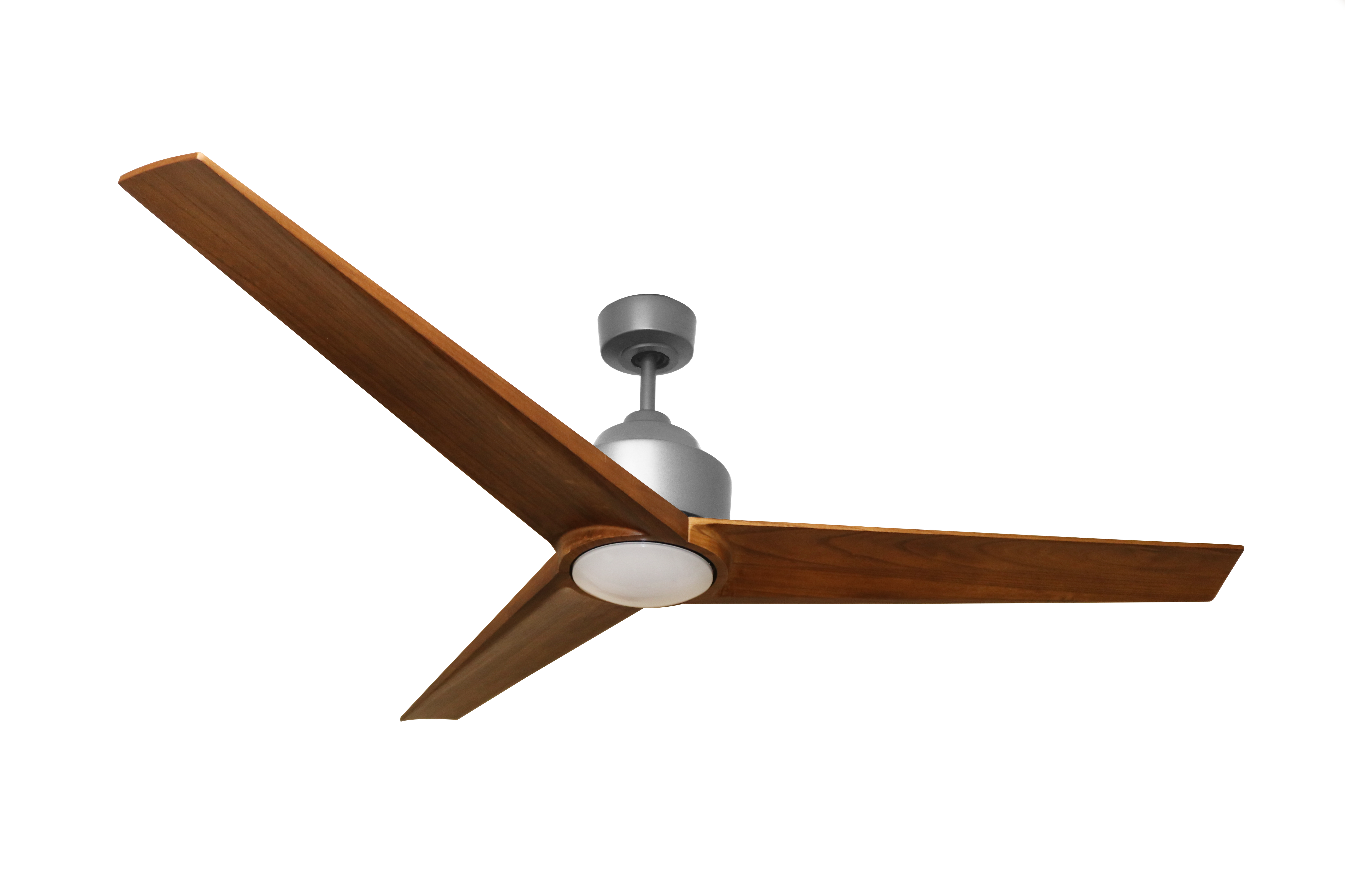 LED 3 Blade 56” Nickel AC Motor Ceiling Fan With Walnut Blades