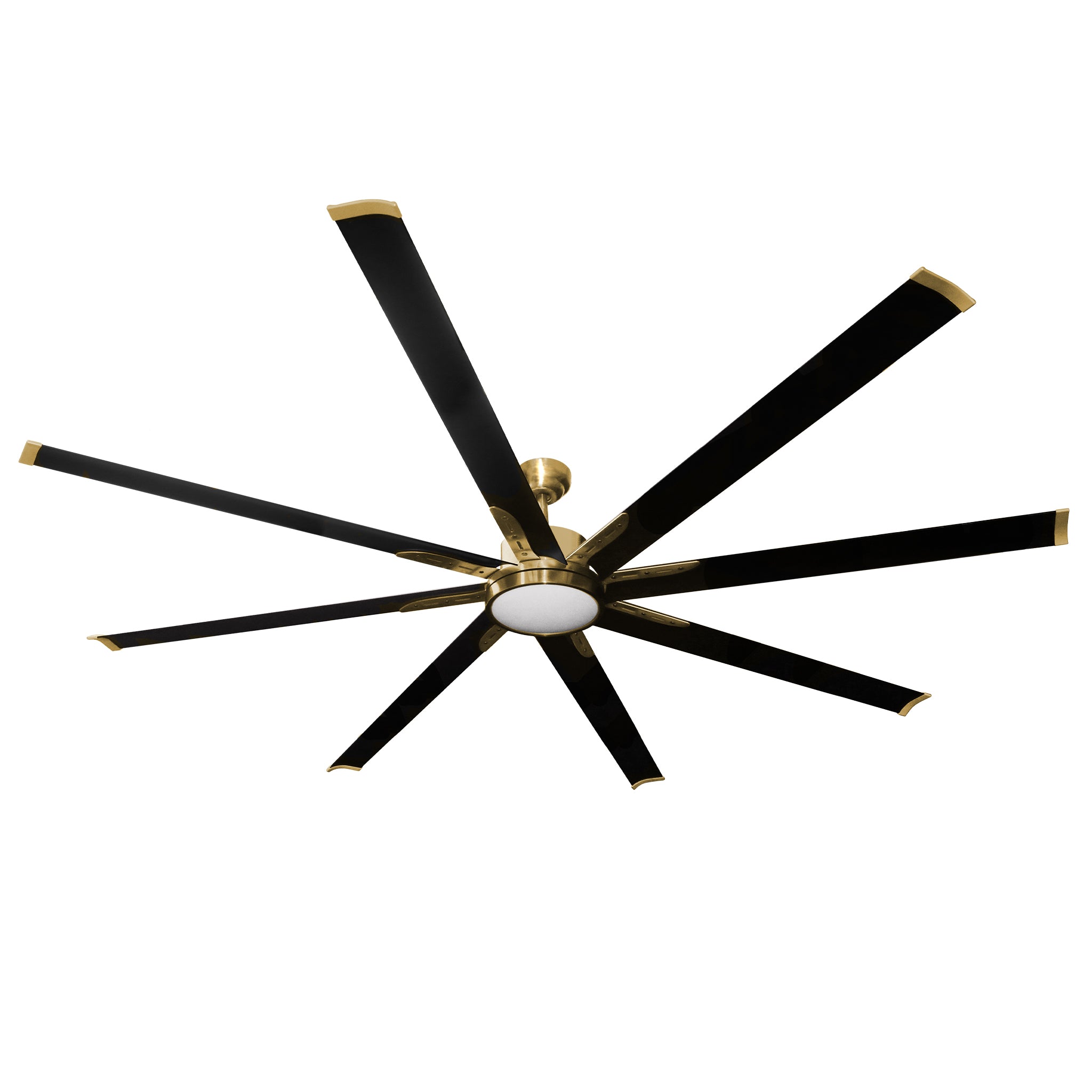 Barcelona 72" or 84" 8-Blade Nickel/Champagne Gold LED Ceiling Fan with Matte Black Blades