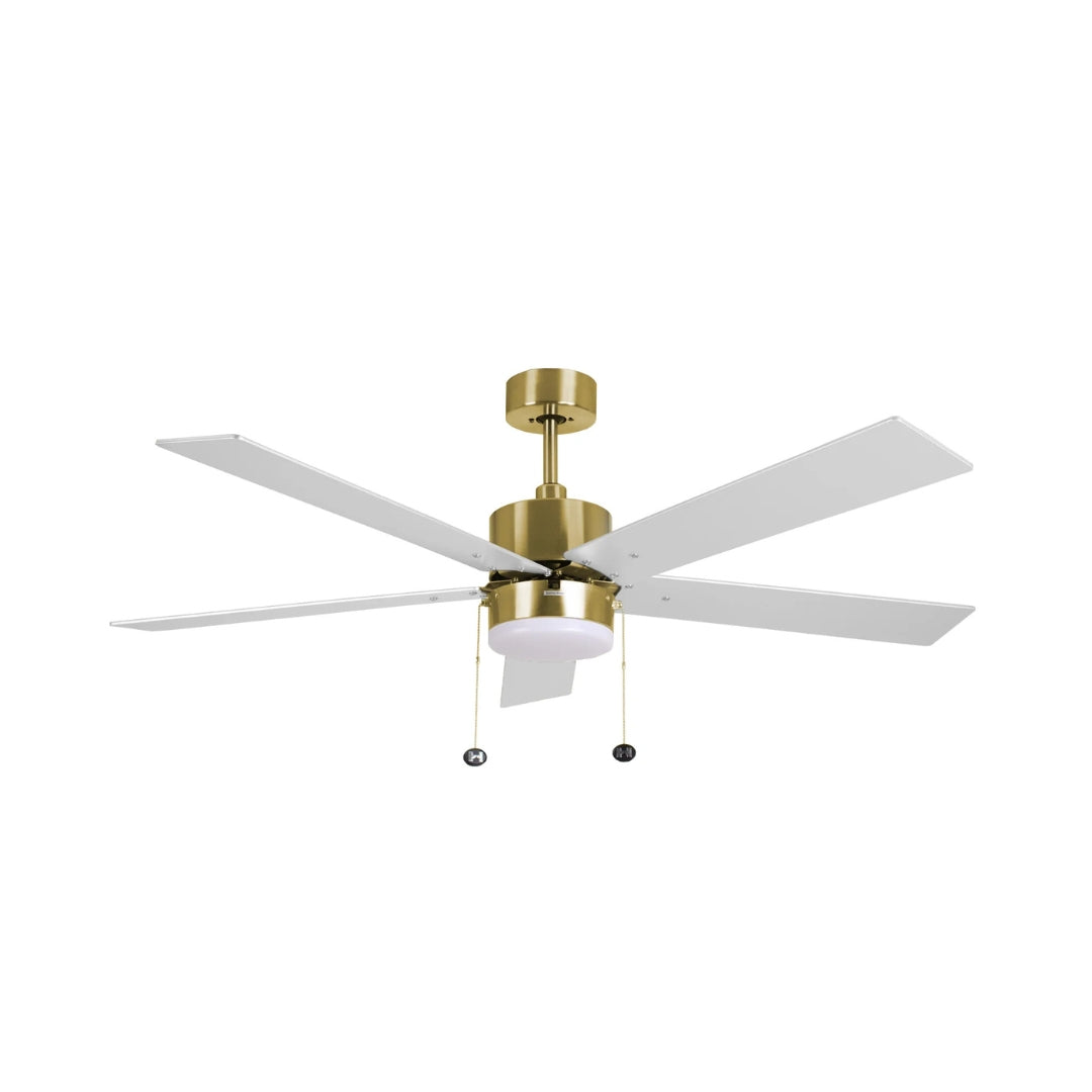 5-Blade 52" CG Modern Cylinder Fan White Blades Pull Chain 3K, 4K, 5K