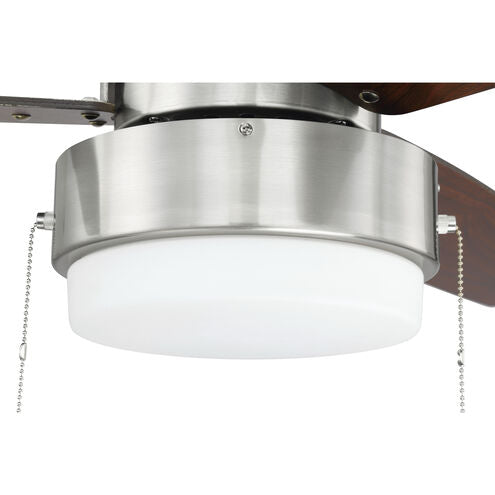 Craftmade Intrepid 52″ Ceiling Fan — Brushed Polished Nickel with Silver/Walnut Blades