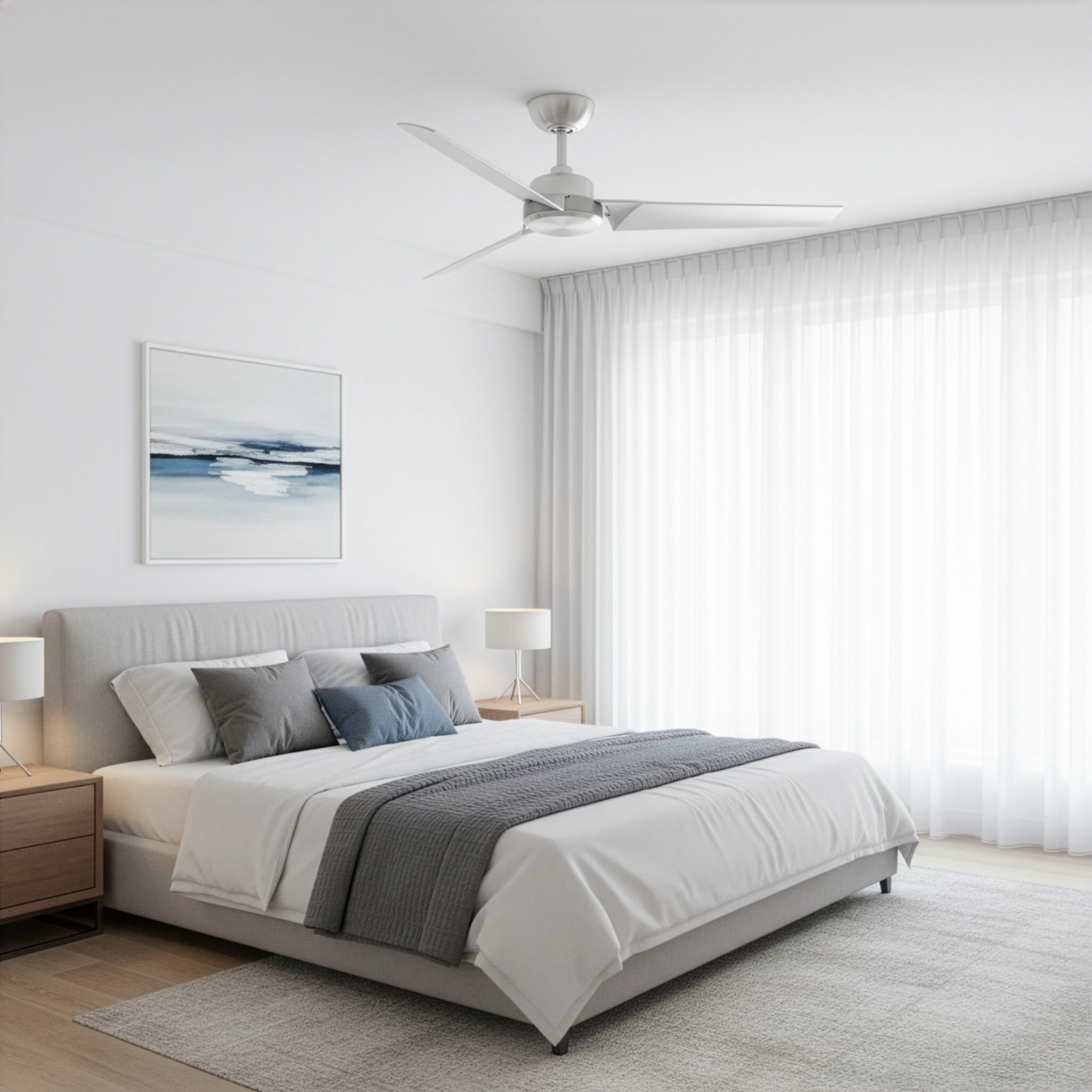 Modern Forms Roboto 52″ Ceiling Fan — Brushed Aluminum, Sensorless DC Motor, Smart-Controlled, Wet‑Rated