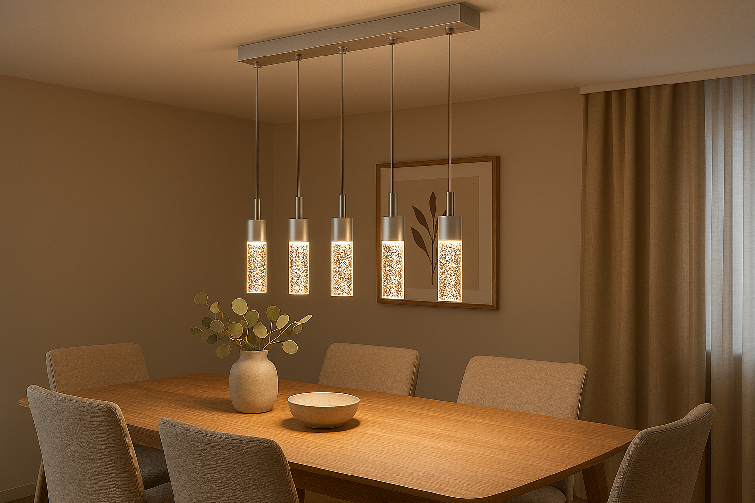 Soffi 5-Light Linear Pendant - Elegant Pendants