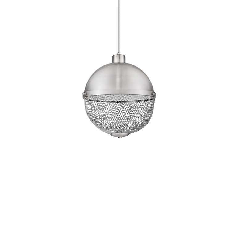 14" Wide Metal and Mesh Single Light Globe Pendant Light