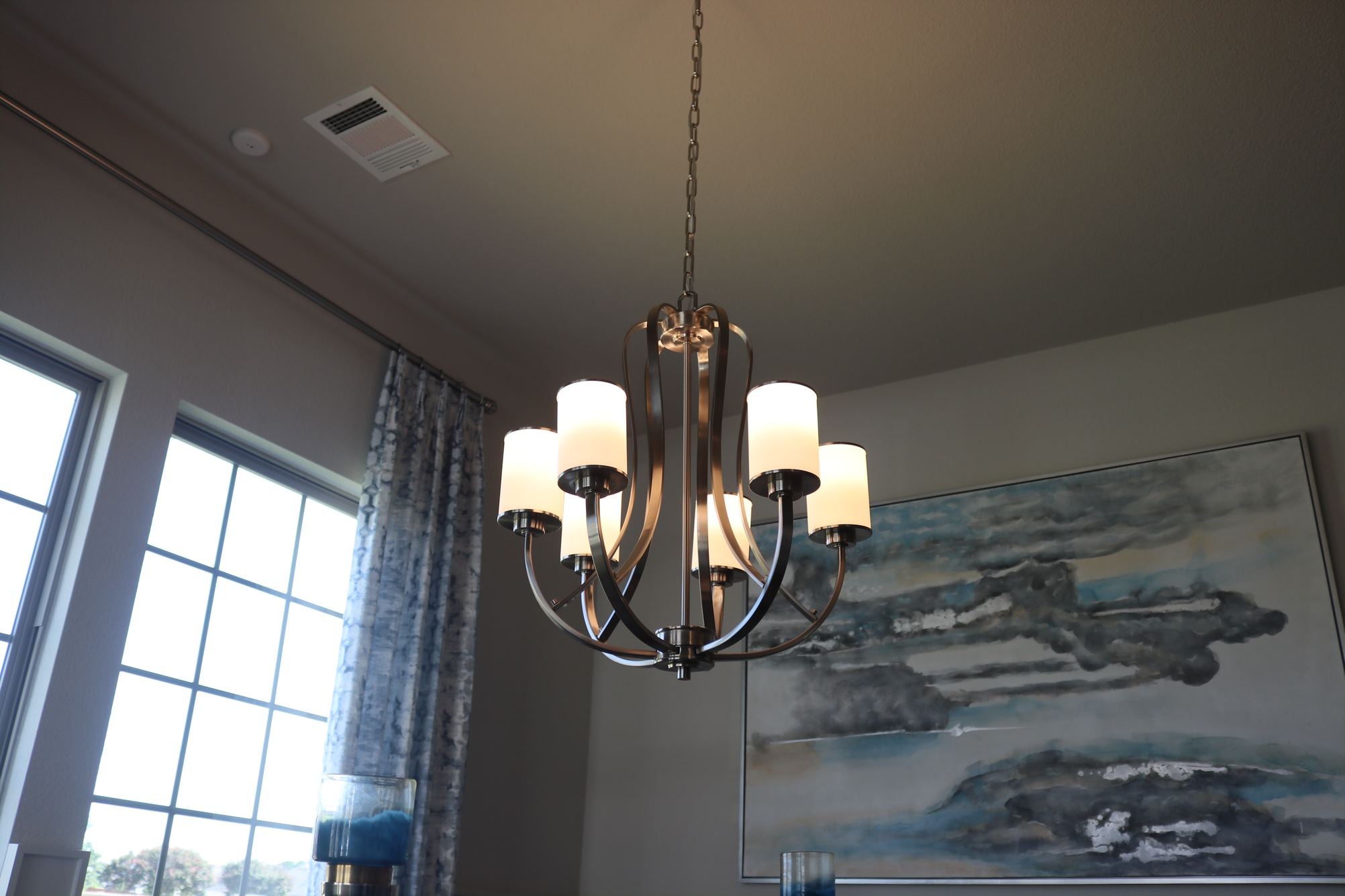 6-Light Brushed Nickel Chandelier