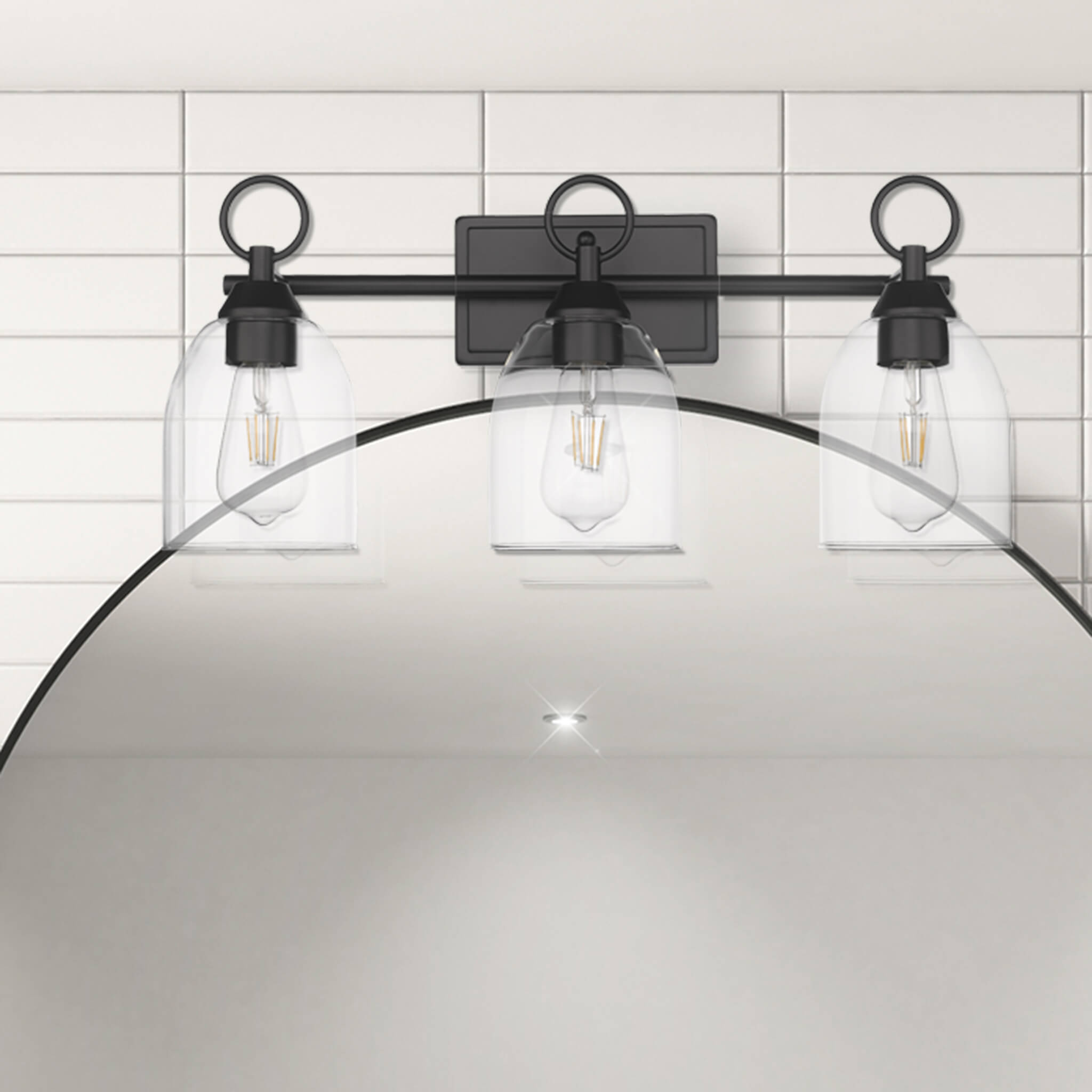 3 light bathroom vanity light fixture over mirror matte black glass