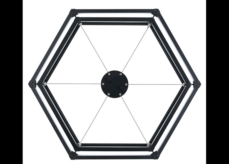 Modern black chandelier frosted glass led