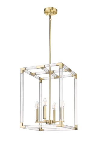 Neva 4-Light Matte Gold Pendant Chandelier E12 Acrylic