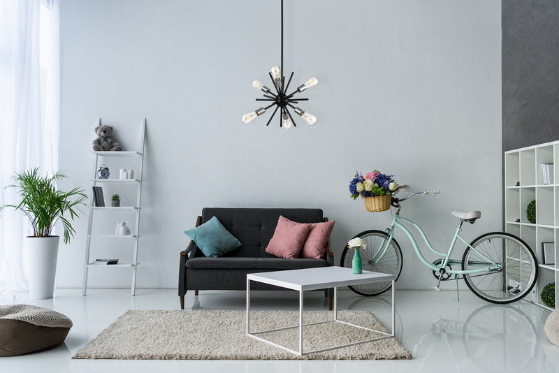 14 inch modern black sputnik chandelier living room
