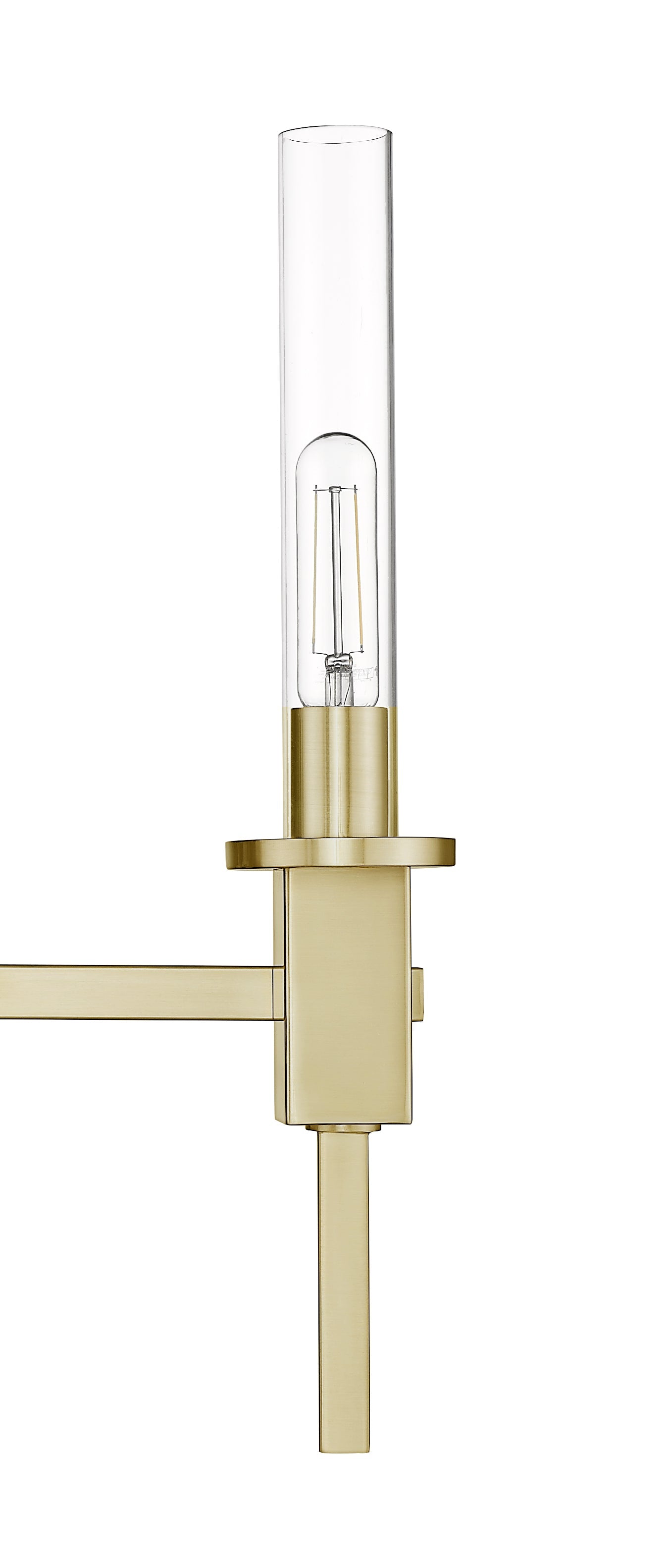 3 light modern glass tube wall sconce gold