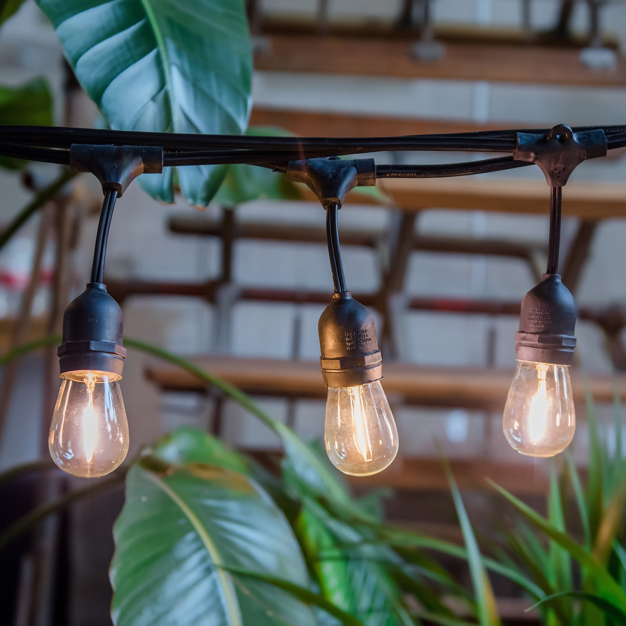 Outdoor led string light black patio