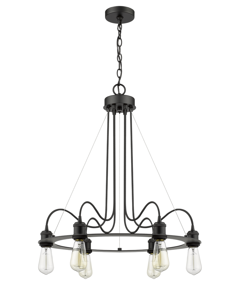 6 light black adjustable chandelier modern 