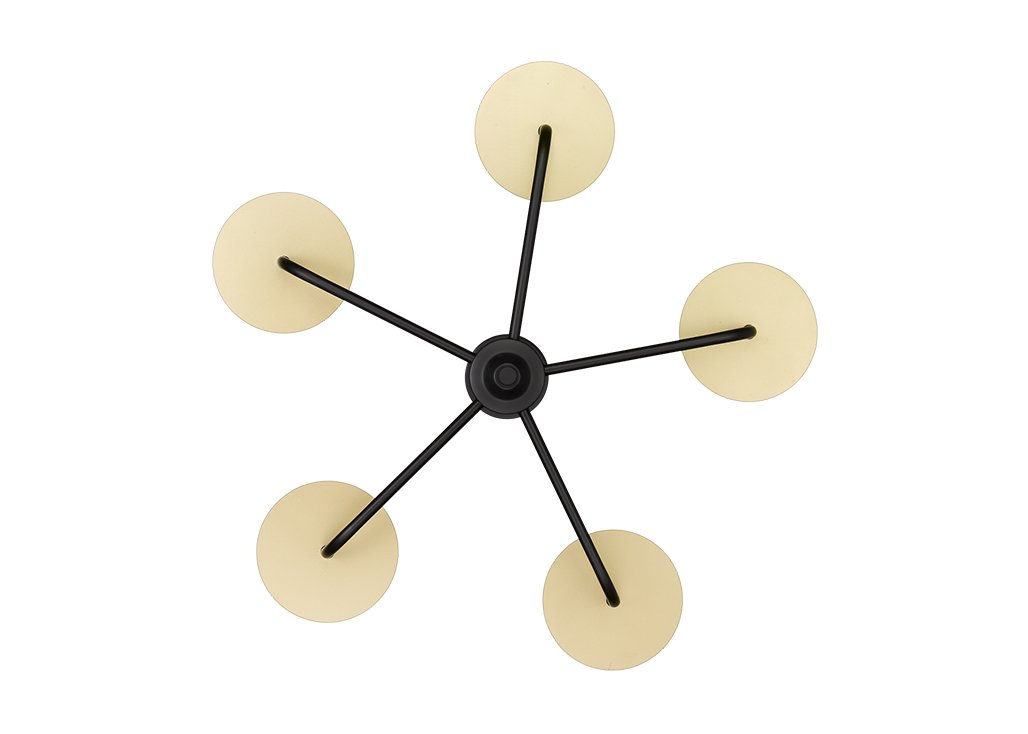 Modern black and gold chandelier 5 light