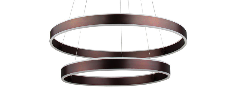 Modern led ring pendant light brown