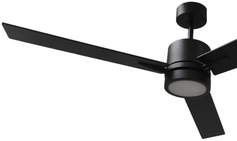 52 inch contemporary black ceiling fan with light and wall control