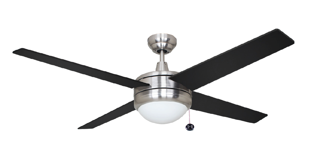 52 inch ceiling fan with light black and walnut