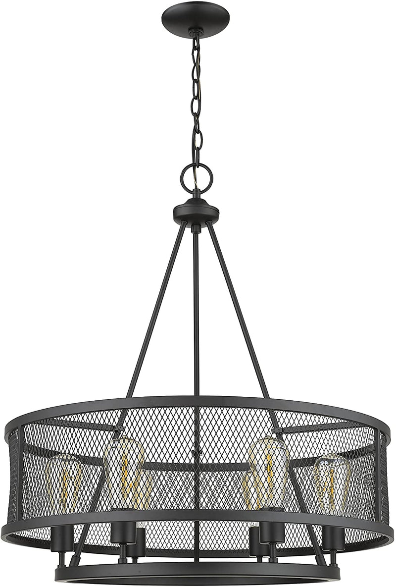 Modern black cage chandelier