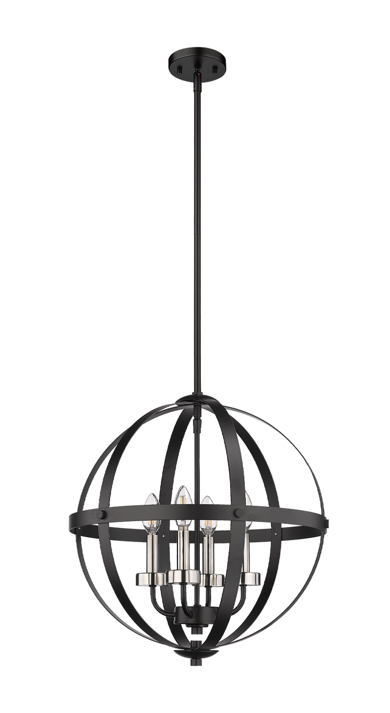 Modern black globe chandelier