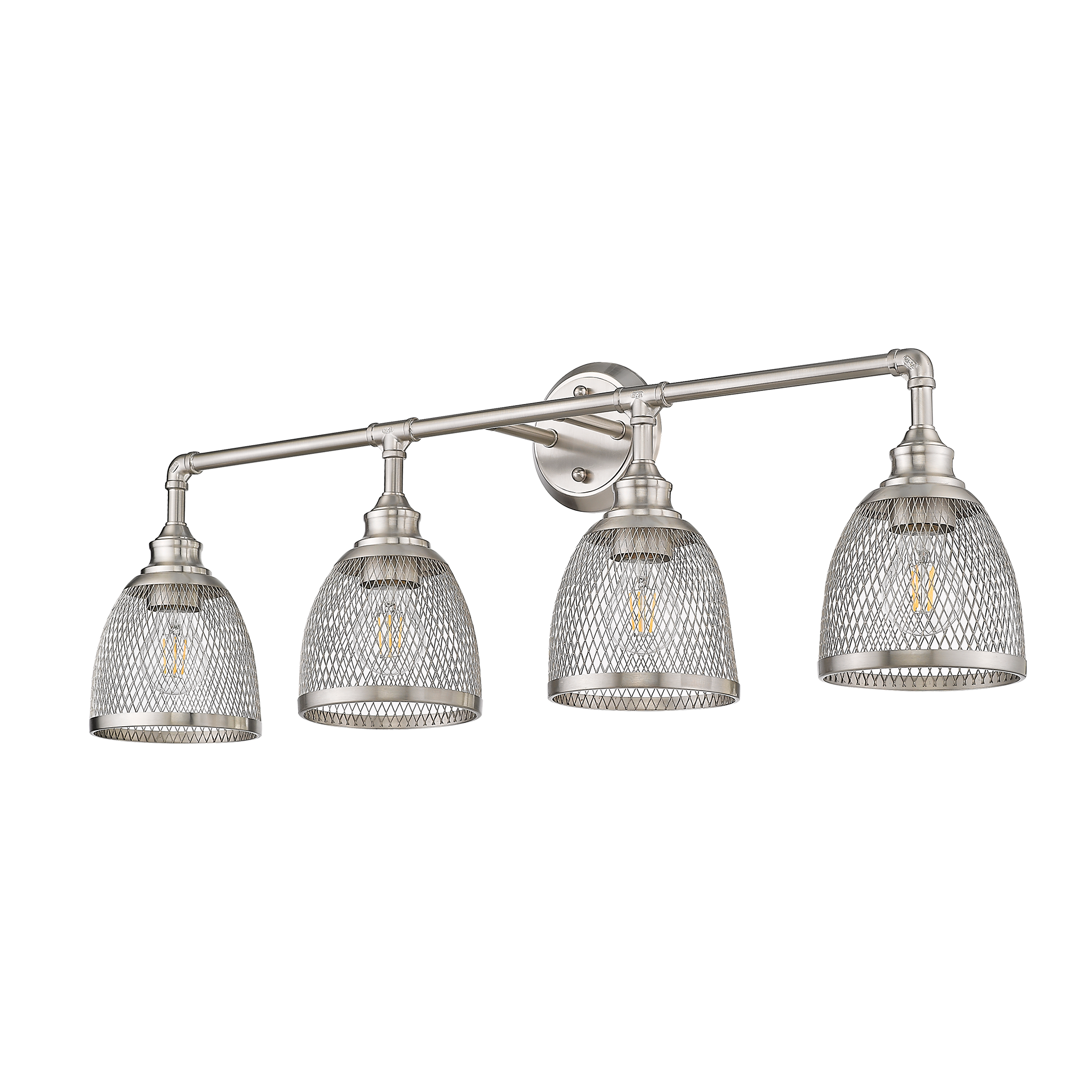 4 light bathroom vanity light fixture over mirror nickel