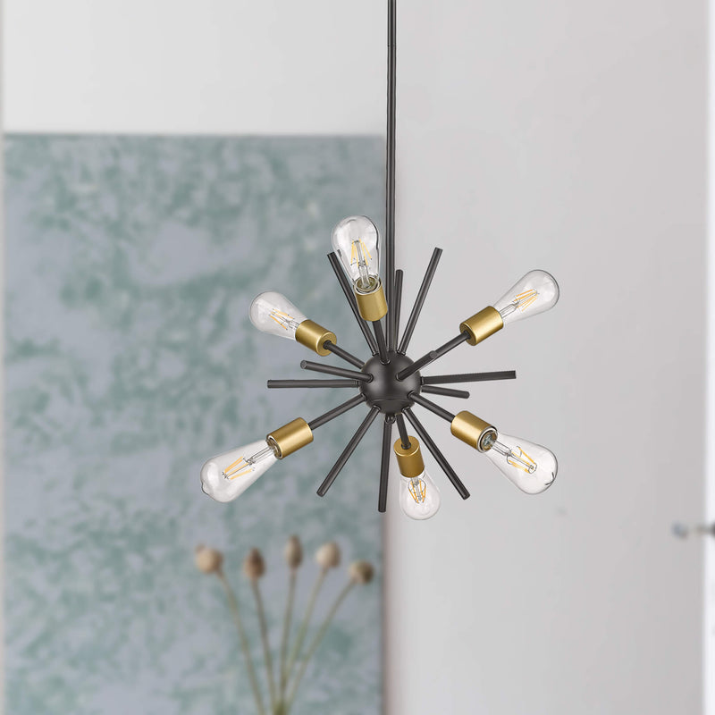 14 inch modern black gold sputnik chandelier hanging