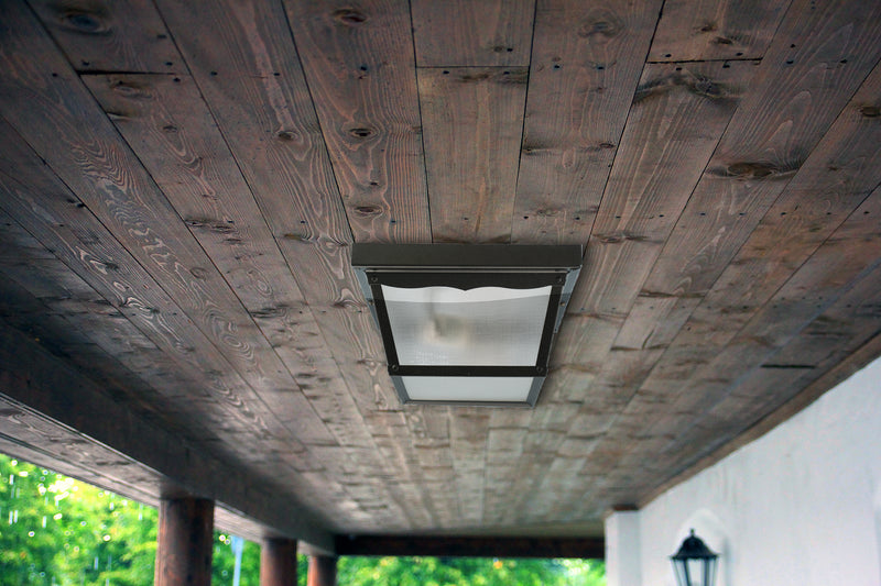Matte black outdoor flush mount ceiling light porch