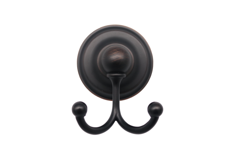 Double robe hook rubbed bronze
