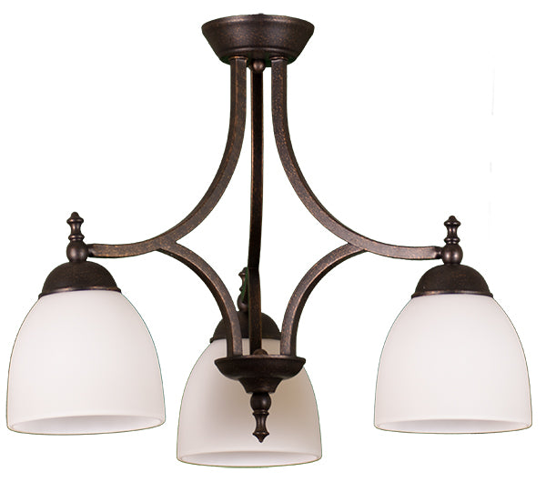 3 light contemporary chandelier rubbed bronze