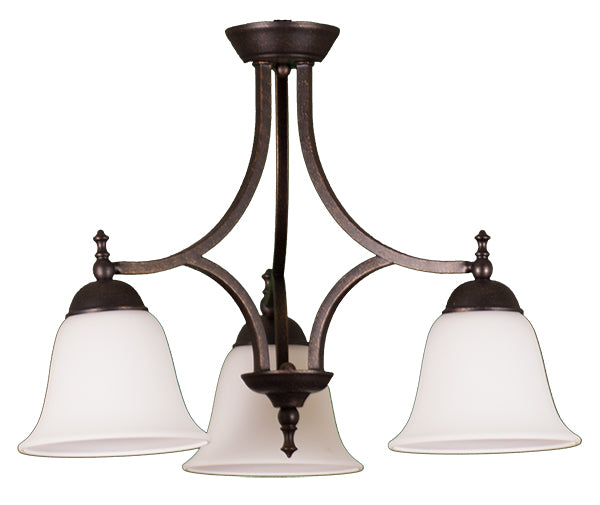 3 light contemporary chandelier rubbed bronze