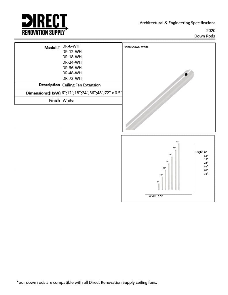 52 inch ceiling fan without light white 5 blade details