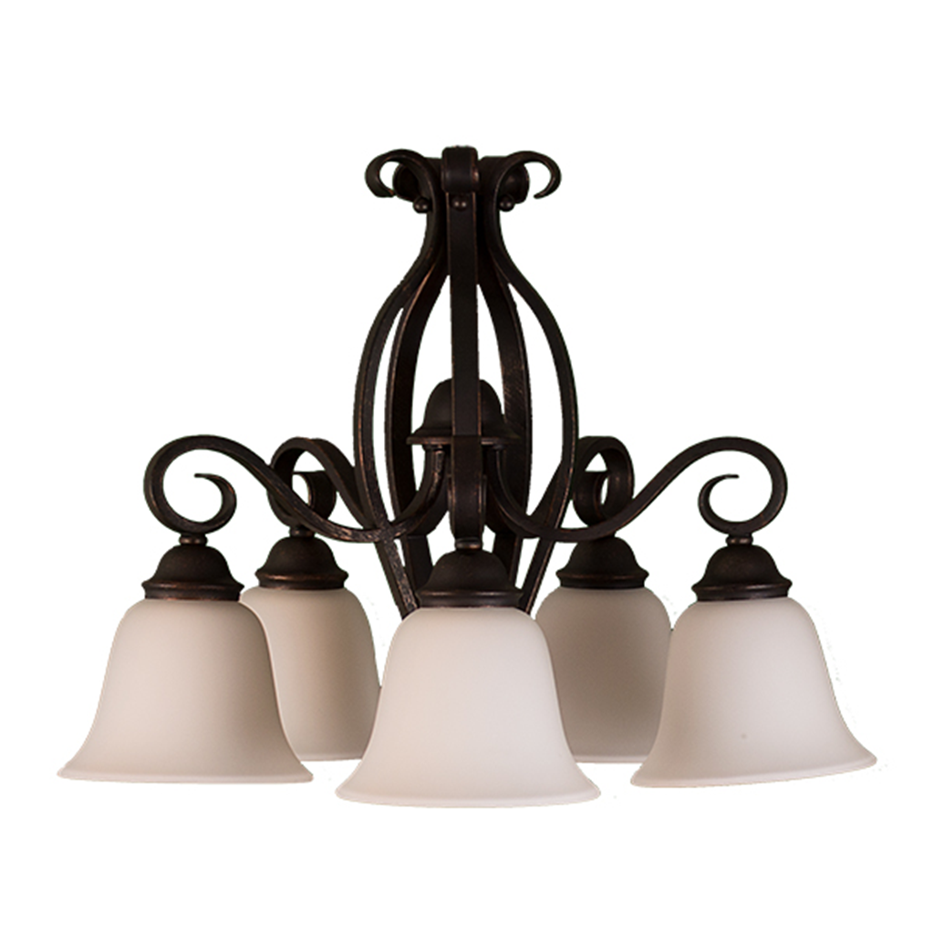 5-Light 22" Wide Nook Rubbed Bronze Chandelier Fixture