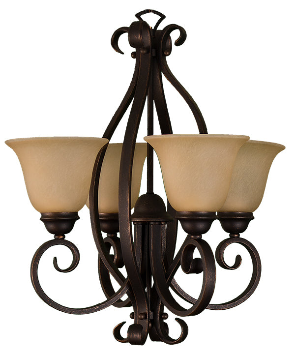 4 light rubbed bronze contemporary chandelier
