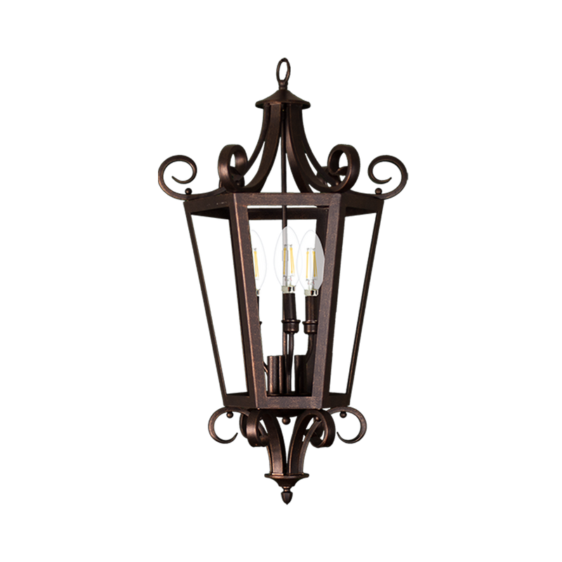 6 light rubbed bronze entryway light 