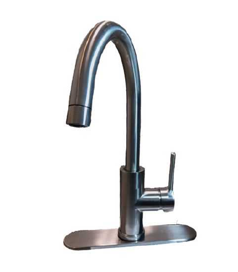 Single handle kitchen faucet nickel