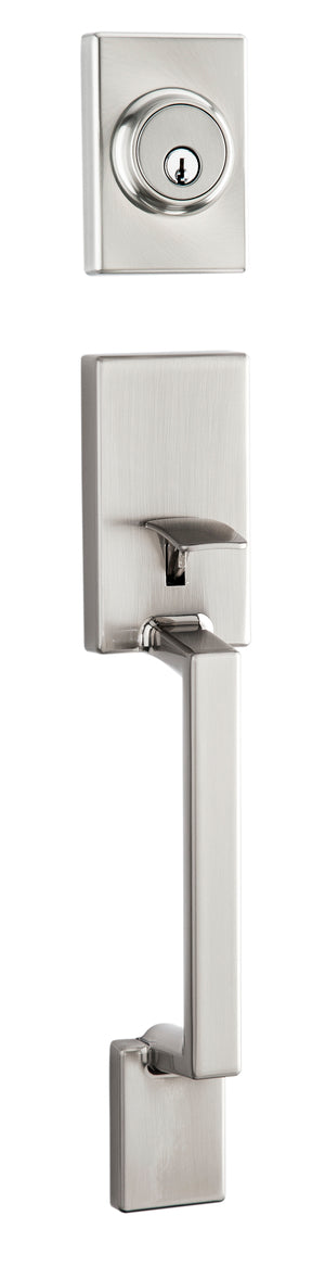 Troy Front Handleset - Brushed Nickel Finish - Onyx Interior