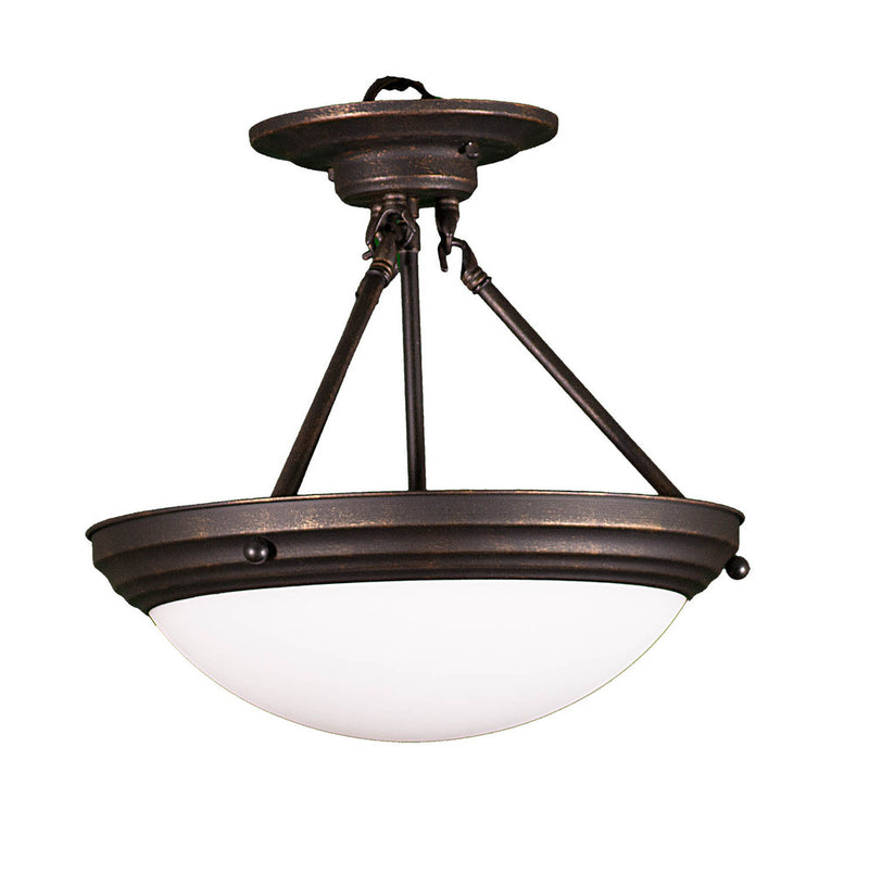 Semi flush ceiling light rubbed bronze