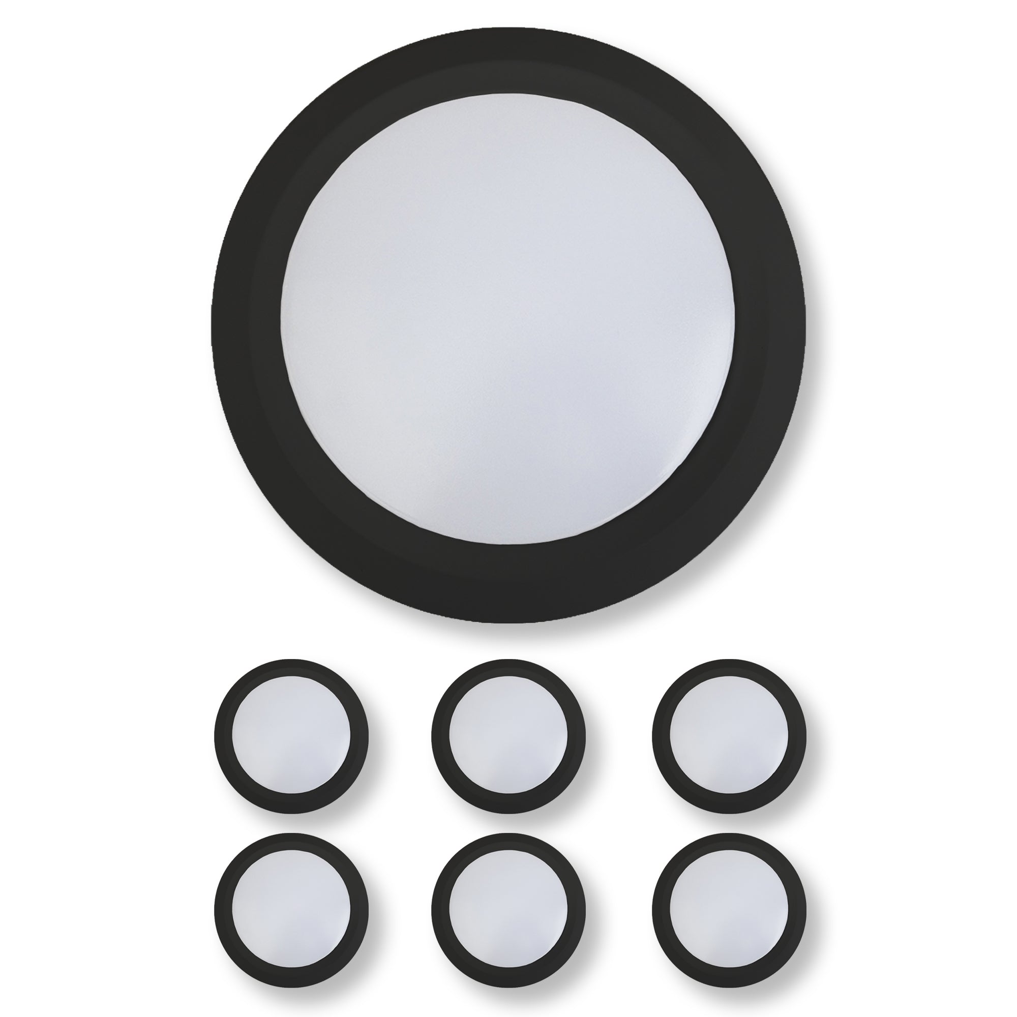 7 Inch LED Disk Light 15W Dimmable 3000K 1080 Lumens Black (2 Pack, 4 Pack, 6 Pack, 8 Pack)