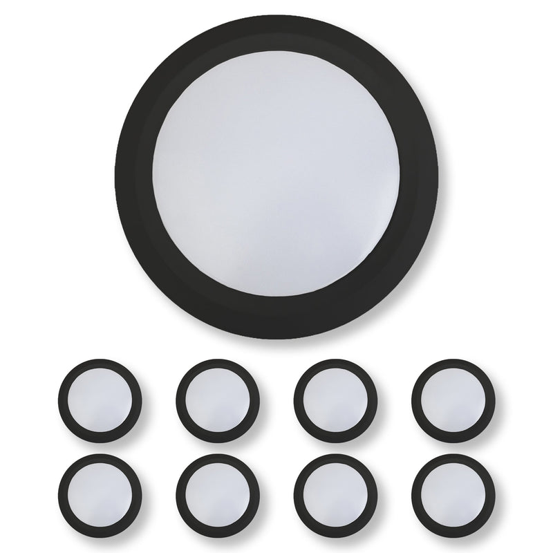 7 Inch LED Disk Light 15W - 3000K - 1080Lumens - Black (2 Pack, 4 Pack, 6 Pack, 8 Pack)