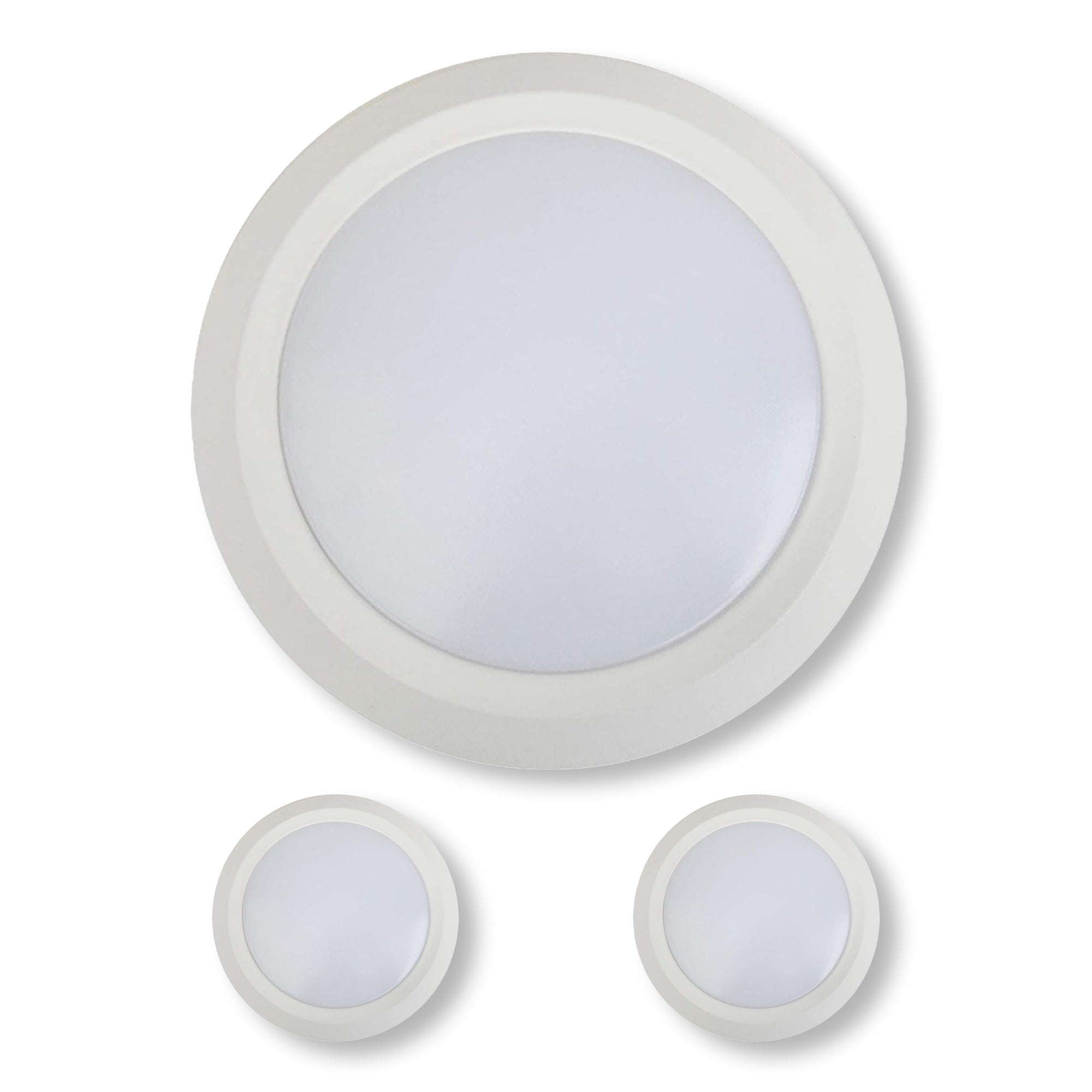 White 5/6" LED Disk Light - 15W - 3000K Dimmable - Versatile Disk Lights