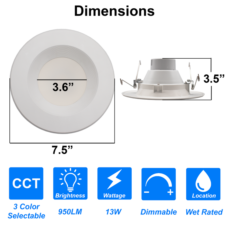 recessed lighting led 6 7 inch color select