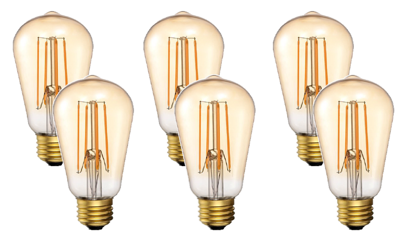 LED Amber colored bulb 6 pack
