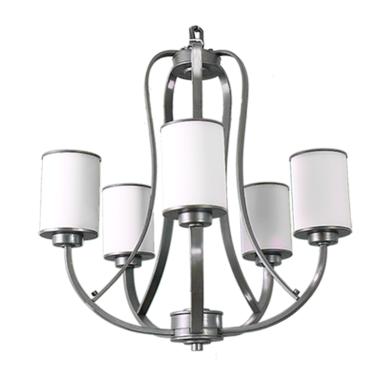 5-Light Brushed Nickel Rustic Farmhouse Chandelier