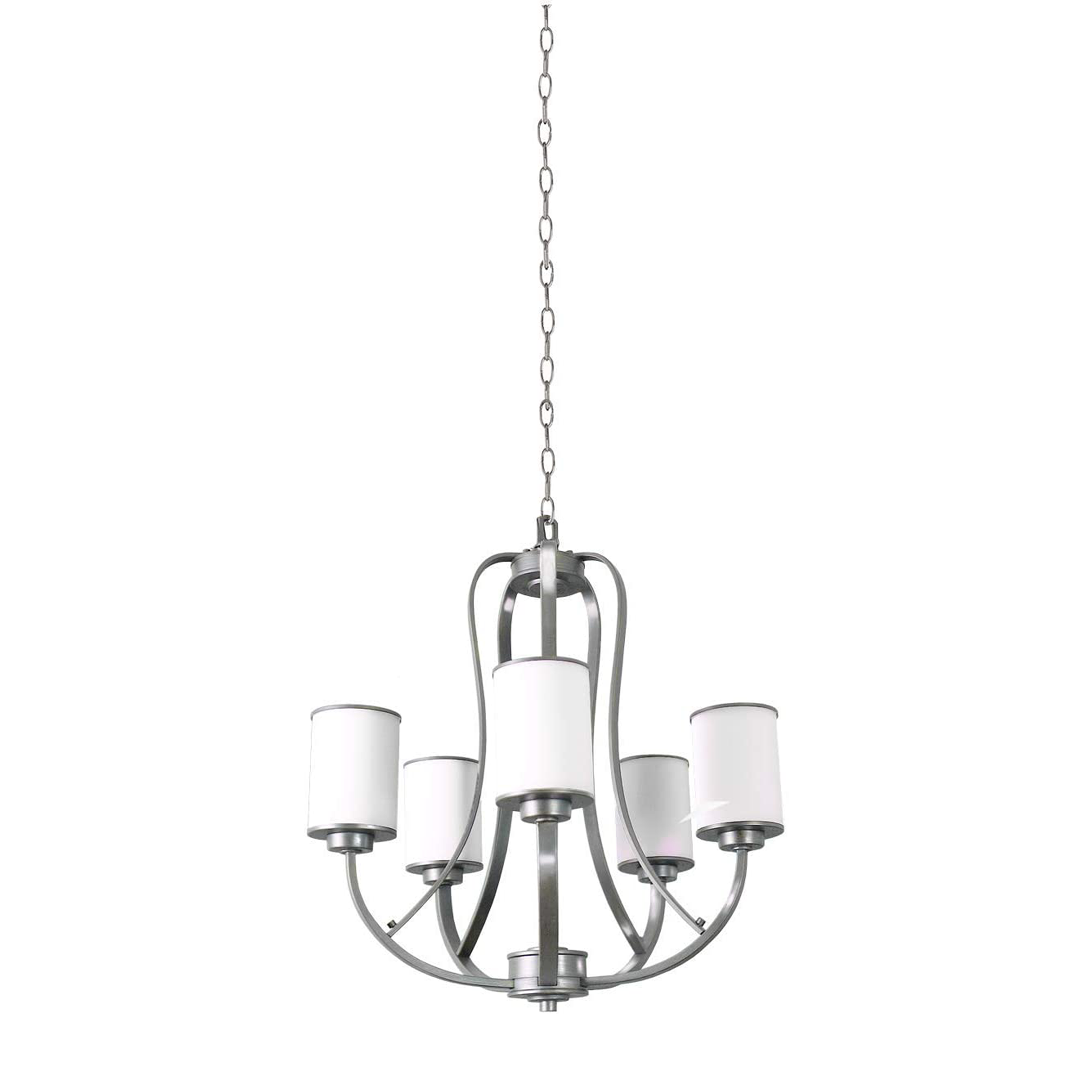 5-Light Brushed Nickel Rustic Farmhouse Chandelier