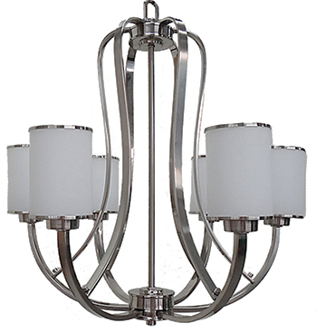 6-Light Brushed Nickel Chandelier