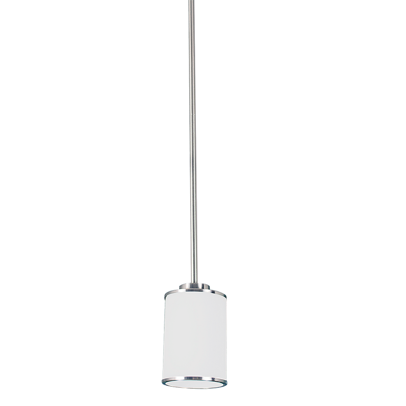 1 light mini pendant light white glass brushed nickel