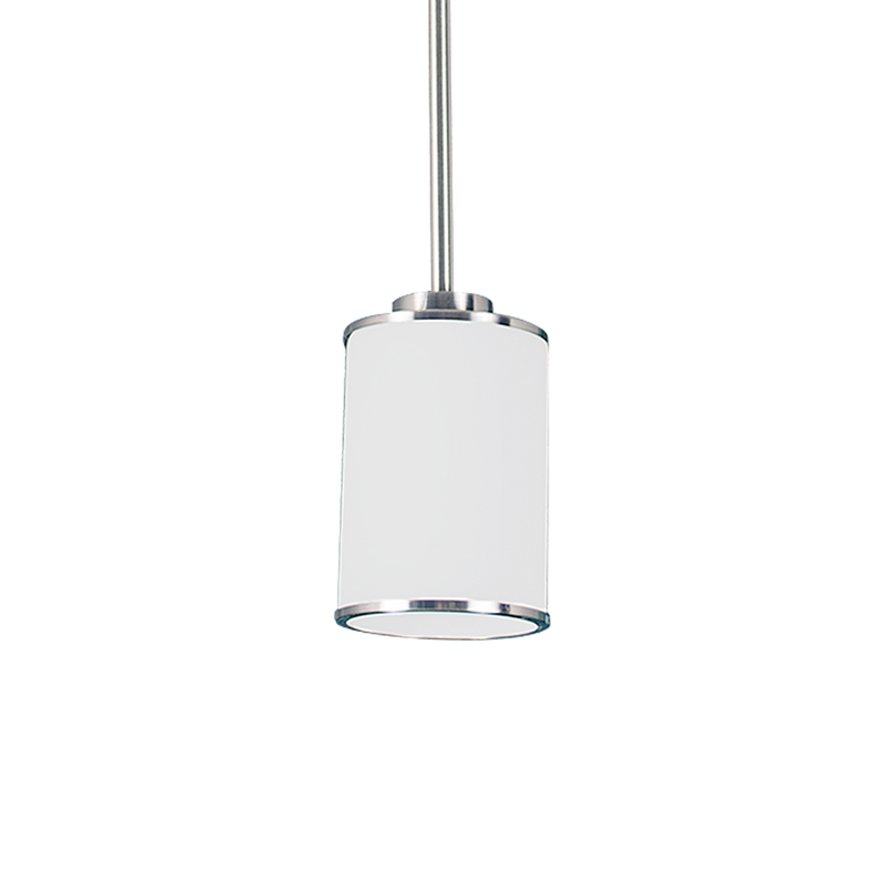 1 light mini pendant light white glass brushed nickel