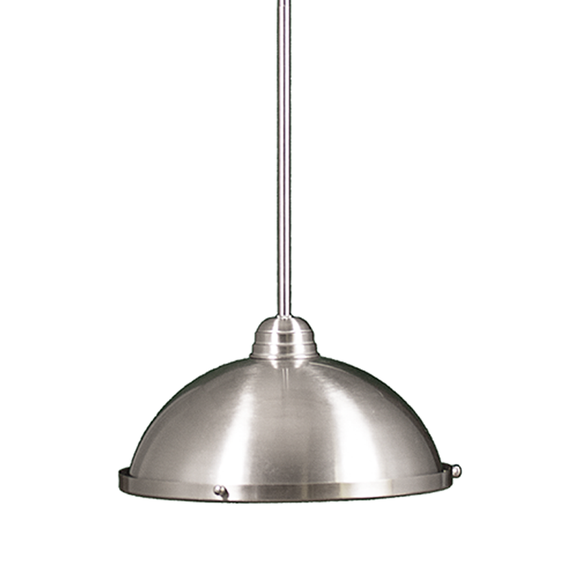 Single Light 13" Brushed Nickel Wide Dome Pendant