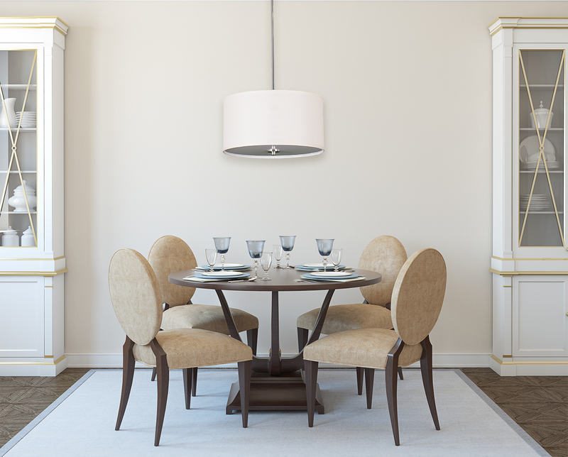 24 inch white pendant light line shade dining room