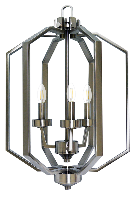 3 light 22 inch entry light brushed nickel